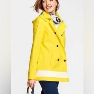 Talbots Iconic Bright Yellow Raincoat Size XS